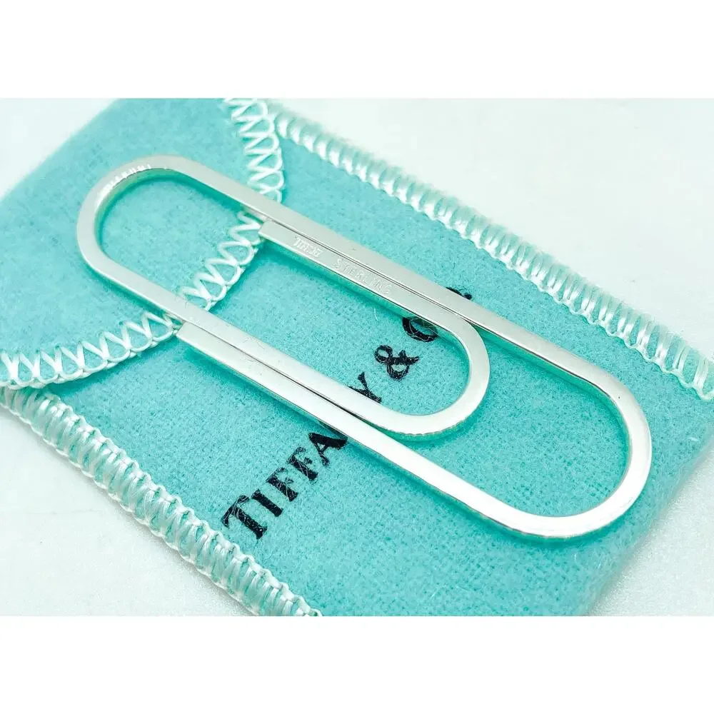 Tiffany & Co Sterling Silver Paperclip Money Clip Holder 2.5